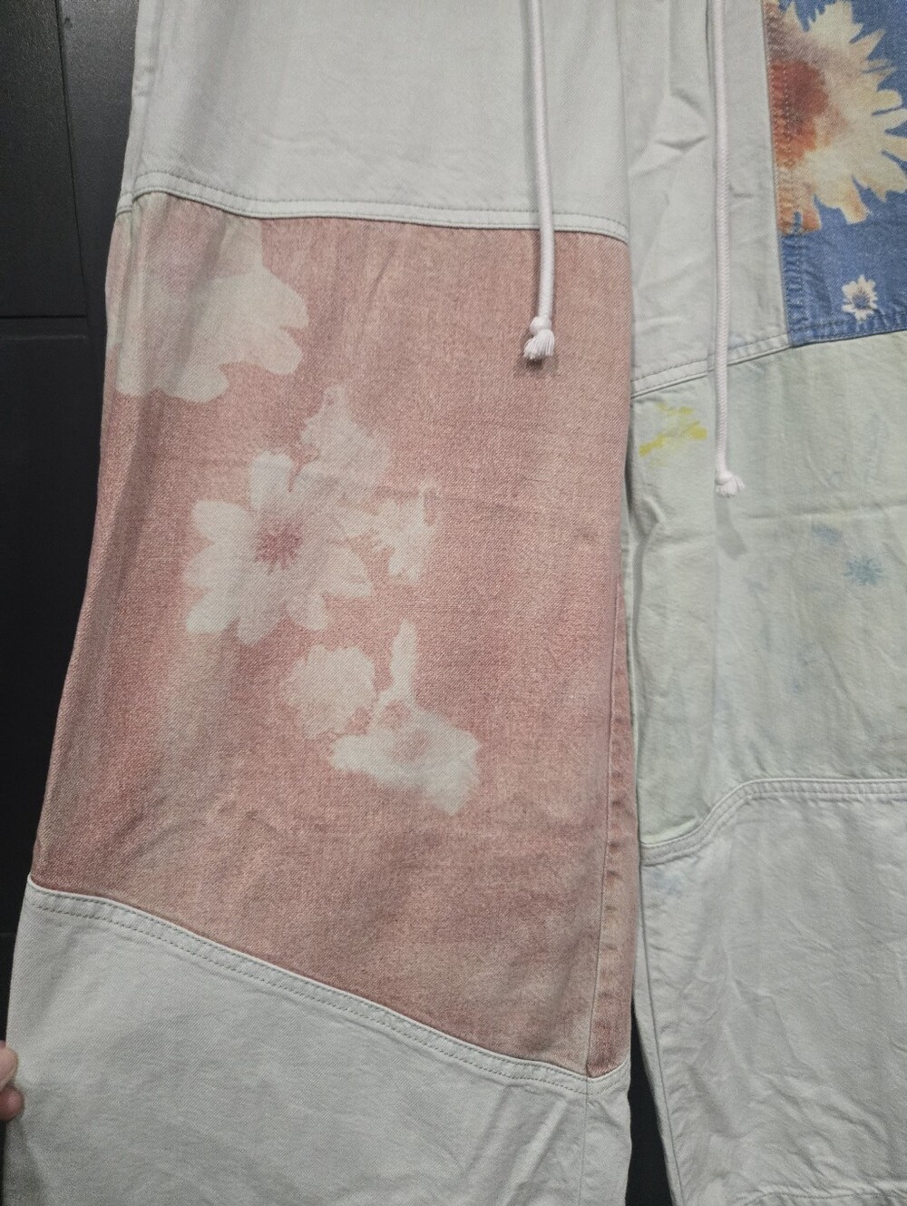 Anthropologie Pilcro Wide Leg Patchwork Pull On High Rise Pants L - Picture 7 of 9